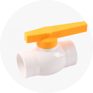 Çmim i mirë me cilësi të lartë 12 inç deri në 4 inç PVC dorezë e verdhë kompakte e valvulës së topit të kontrollit të rrjedhjes së ujit
