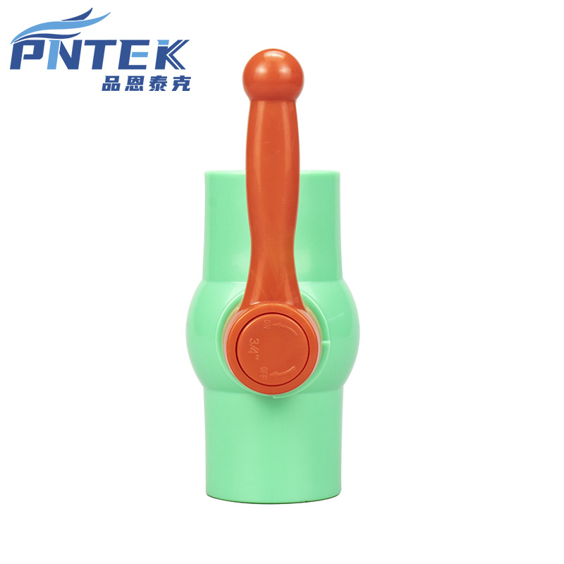 Pntek-kompaktni-PVC-kuglasti-ventil-sa-zelenom-dugom ručkom