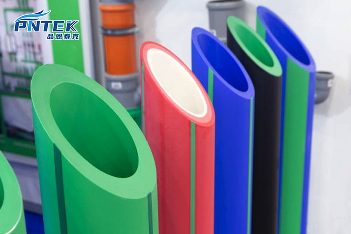 PP pipes being used to handle drainage in a modern laboratory setting