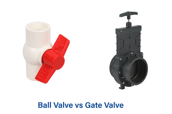 Perbandingan visual antara mekanisme internal ball valve dan gate valve