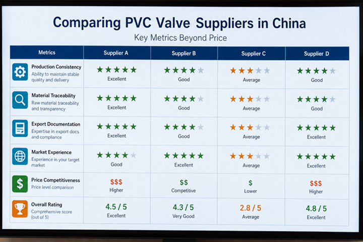 Comparing PVC Valve Suppliers in China