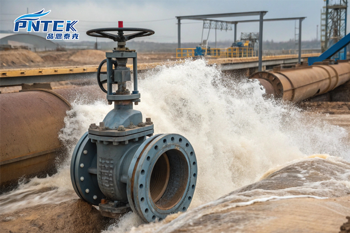 Damage to a Gate Valve from Throttling A cutaway of a gate valve showing water erosion on a partially open gate