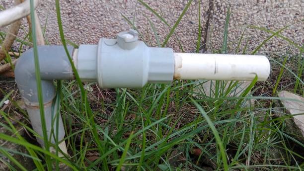 A cracked PVC valve body caused by frozen water inside it
