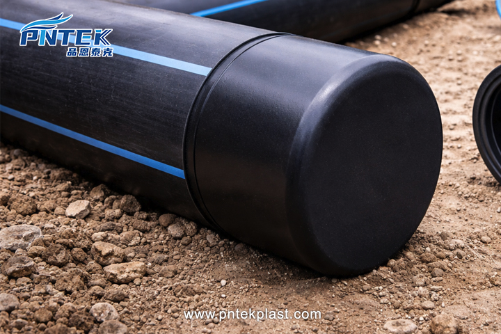 HDPE End Caps on Pipeline