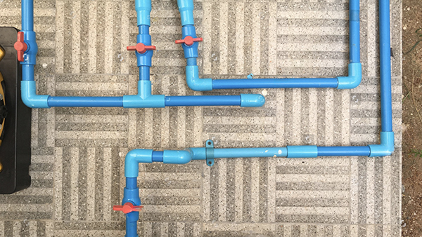 A sturdy, well-constructed Pntek PVC ball valve up close