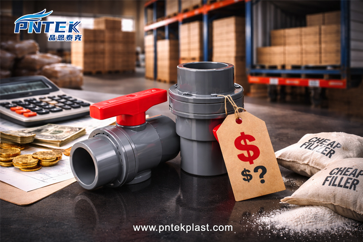 Qiymət qeyri-müəyyənliyini təmsil edən sual işarəsi olan PVC kürə klapanın qiymət etiketi