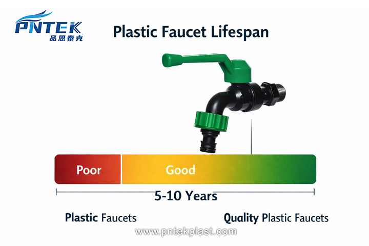 Plastic Faucet Lifespan A chart showing the lifespan of plastic faucets based on quality