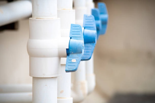 A close-up photograph showcasing the quality construction of a Pntek PVC ball valve