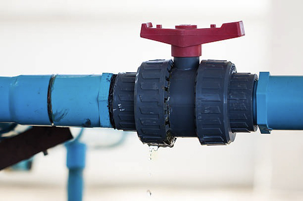 A Pntek true union ball valve being disassembled to show the internal O-rings and seals